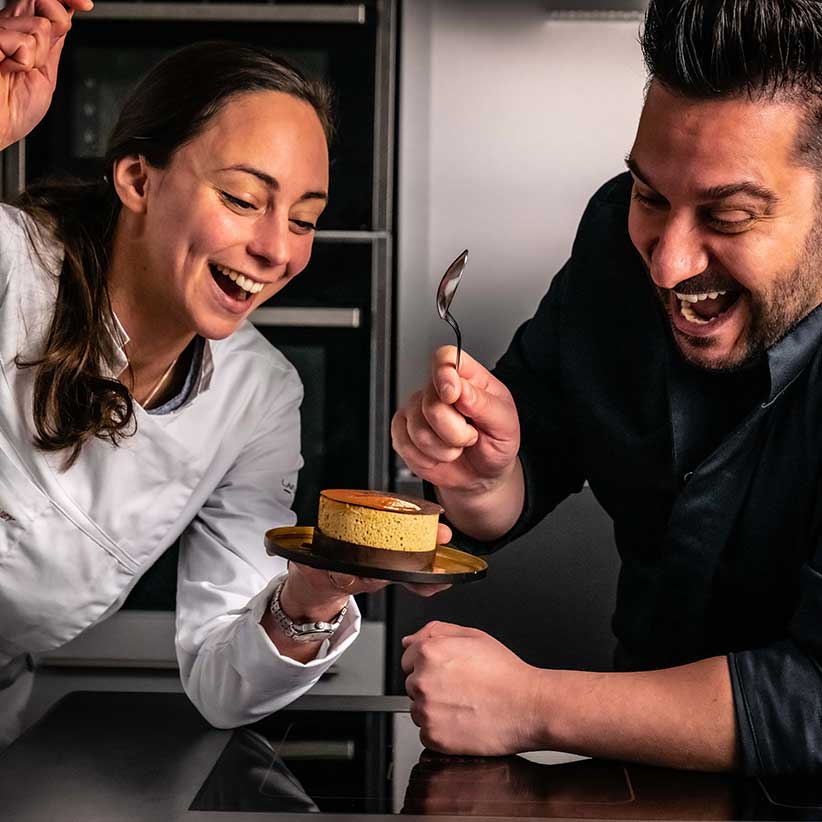 Tiramisu onctueux et sa tuile craquante chocolat